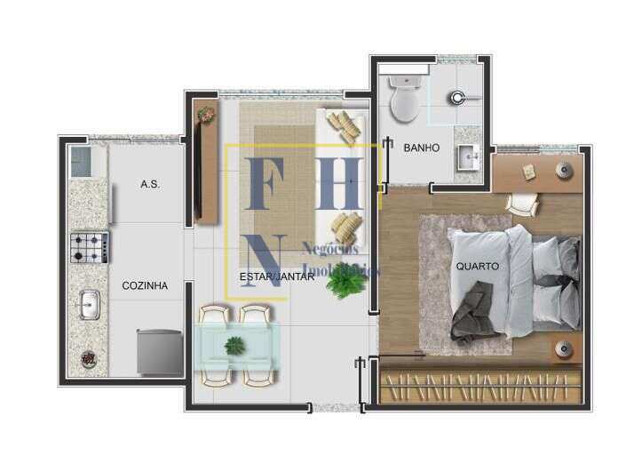 Apartamento 1 Quarto à Venda na Floresta em Belo Horizonte
